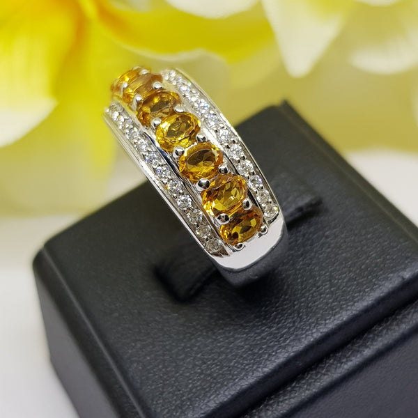 SR18945 : แหวนเงินแท้ 925 ฝัง Citrine