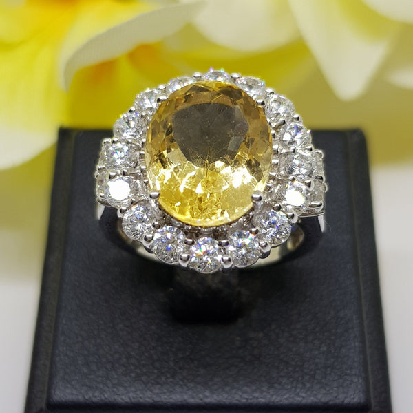 PRS9 : แหวนเงินแท้ 925 ฝัง Citrine