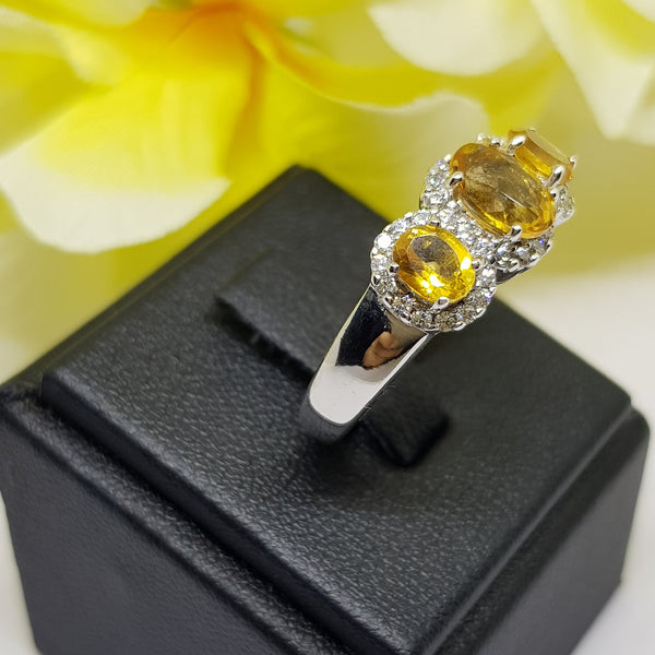 SR18458 : แหวนเงินแท้ 925 ฝัง Citrine