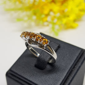 R795 : แหวนเงินแท้ 925 ฝัง Citrine