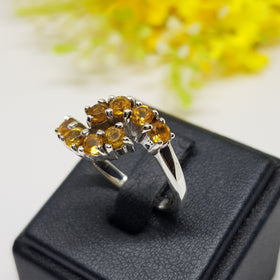 R693 : แหวนเงินแท้ 925 ฝัง Citrine